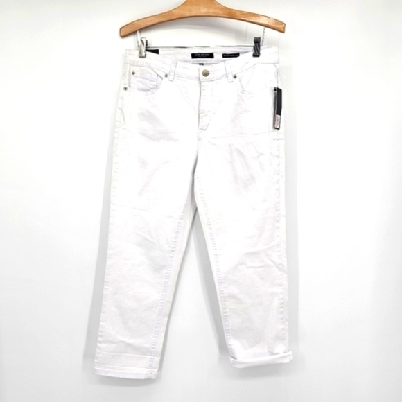 Jones New York White lexington cuff capri jean Style Jmcjb8008m Womens 10 - Picture 1 of 12